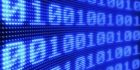 Digidal display with binary code, 3d generated image