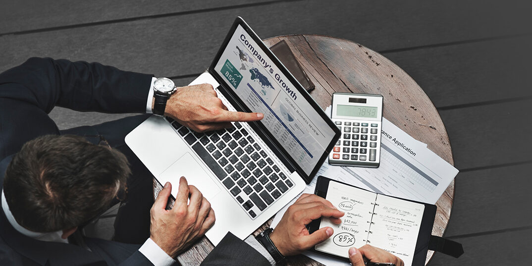 Businessmen working on strategic planning