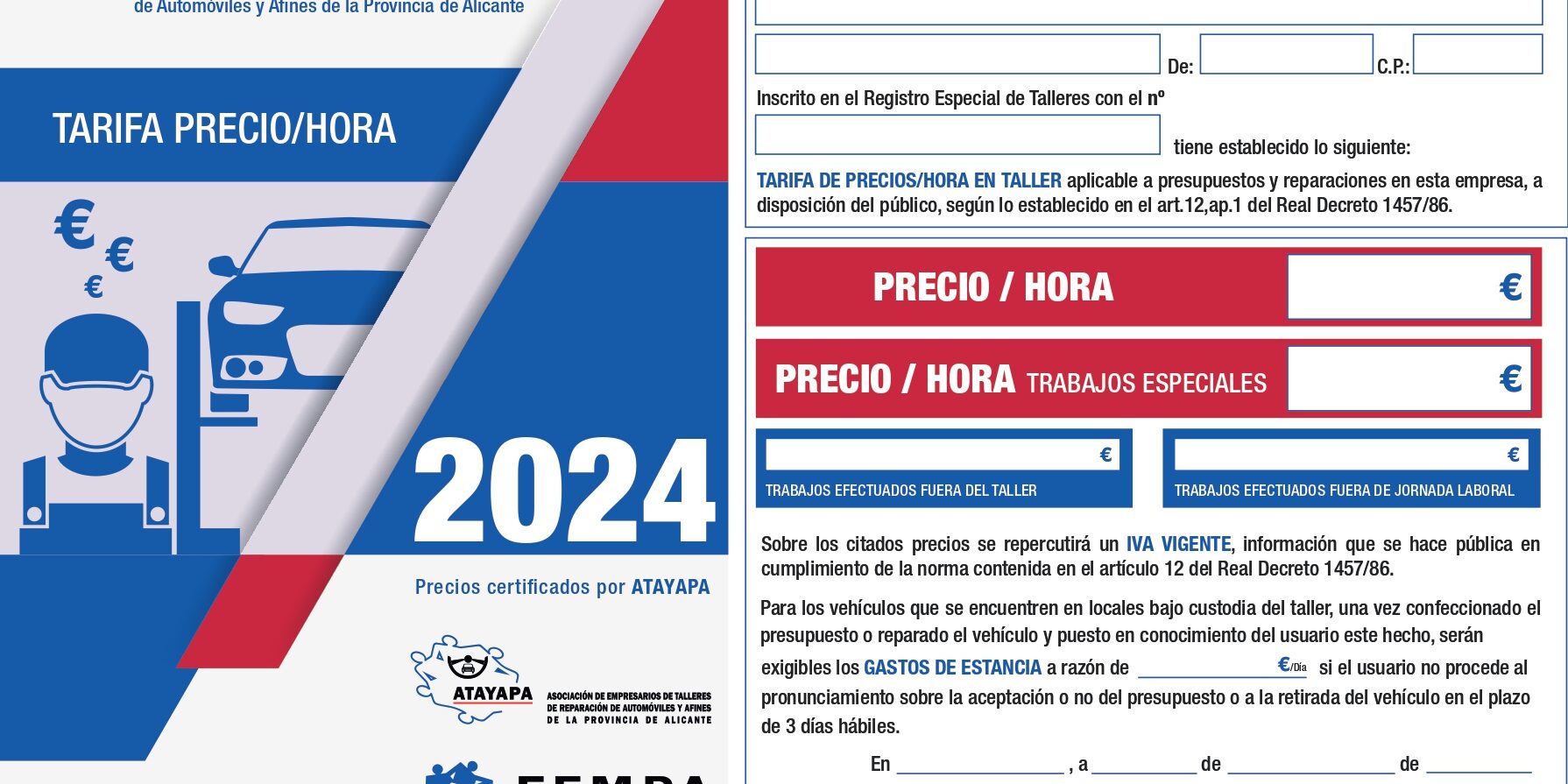 Nuevo Cartel Preciohora 2024 Fempa